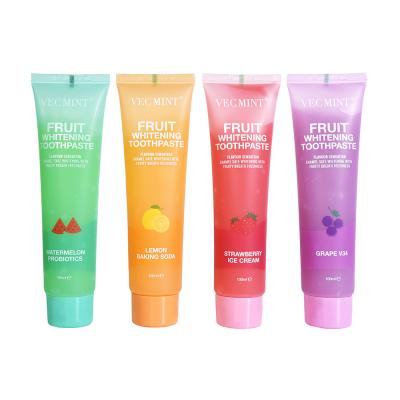 China VEC MINT 100ml Fruit Flavor Teeth Whitening Basic Cleansing Oral Care Refreshing Toothpaste for sale