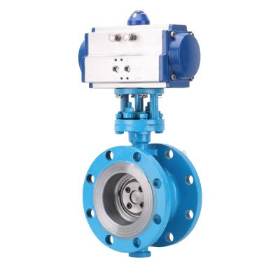 China General Metal Pneumatic Eccentric Eccentric Hard Steam Asphalt High Temperature Seal Metal Butterfly Valve Three Explosion Proof Shutoff for sale