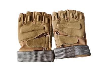 China TactiGrip Brown Combat Gloves (Half-Finger) - Reinforced Knuckle & Palm Guard for sale