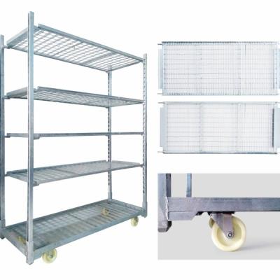China 1350x565x1900mm Display Plant Flower Cart Nursery Cart With 5 Levels for sale
