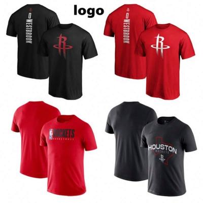 China sport men's t-shirt custom basketball jersey t shirt rockets houston jersey basketball wear basketball t-shirt S-3XL for sale