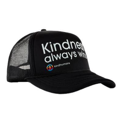 China Pre Curlved Visor Recycled Trucker Hat 5 Panel Trucker Cap High Profile for sale