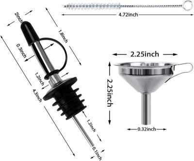 China Disposable Classic Stainless Steel Bottle Olive Oil Liquor Pourers Tapered Spout for sale