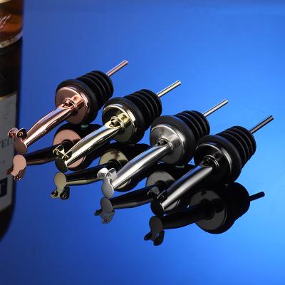 China Viable Metal Flip Top Olive Oil and Vinegar Cap Pourer Spout Liquor Pourers Liquor Bottle Spout Speed Wine Bottle for sale