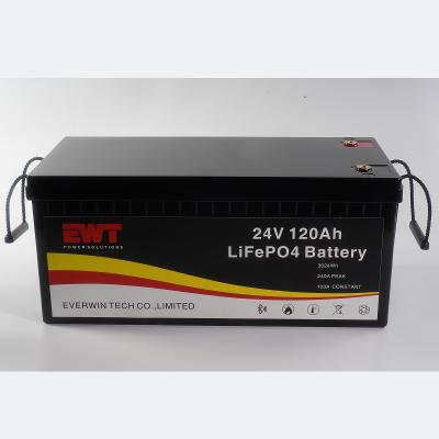 China Fast Charging LFP 24V Battery with 120A Continuous Max Discharge and Customized Battery Case 4-6 Hours Charging Time for sale