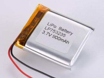 Китай LP753235 3,7V 900MAH литий-ионные батареи производители Заряжаемая полимерная литий-ионная перезаряжаемая ячейка -20°C до 60°C Температура разряда для ваших требований продается