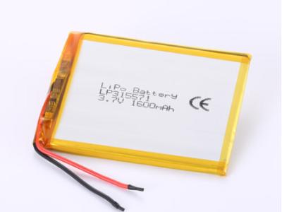 Китай LP315571 3.7V 1600MAH литий-ионные батареи производители 1 Литий-полимерный аккумулятор для защиты от перезарядки продается
