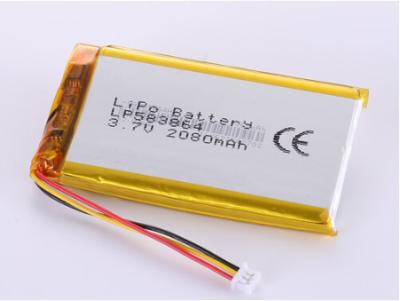 China LP583864 3,7V 2080MAH Li-Ionen-Batterien Hersteller 1 Jahr Haltbarkeitsdauer LiPo-Pack mit hoher Kapazität mit offener Spannung von 3,7V zu verkaufen