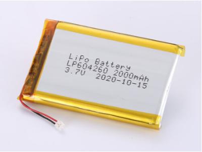 China LP604260 3,7V 2000MAH Li-Ionen-Batterie Hersteller Akzeptable OEM-Lithium-Polymer-Batterie mit einer Haltbarkeitsdauer von 1 Jahr und 3,7v Nennspannung zu verkaufen