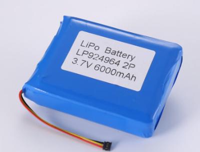 China LP924964 3.7V 6000MAH li ion battery manufacturers 3.7V Oem OEM And ODM Lithium Polymer Battery 2-3 Hours Charging Time for sale