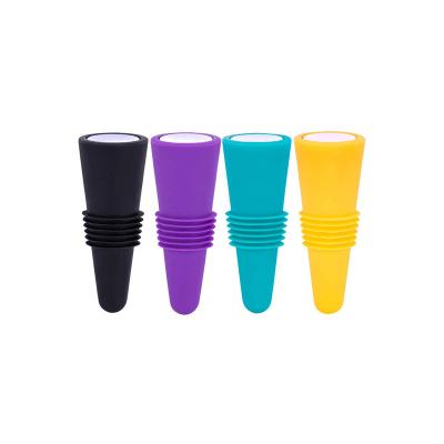 China Wholesale Disposable Colorful Eco-Friendly Silicone Wine Bottle Stopper Leak Proof Silicone Cap Bar Bottle Top Cap Beautiful for sale