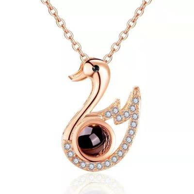 China 100 Llanguages TRENDY Necklace Lover Gift Pendant Clavicle Chain I Love You With Silver Ornaments Female for sale