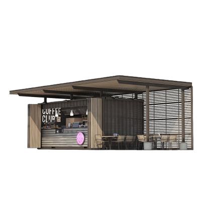 China Modern Container cafe home Coffee Shop Restaurant fast food hospital prefabricated house kiosk Movable House 3D Design for sale