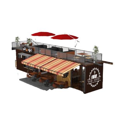 China Modern Container cafe home Coffee Shop Restaurant fast food hospital prefabricated house kiosk Movable House 3D Design for sale