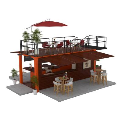 China Modern Container cafe home Coffee Shop Restaurant fast food hospital prefabricated house kiosk Movable House 3D Design for sale