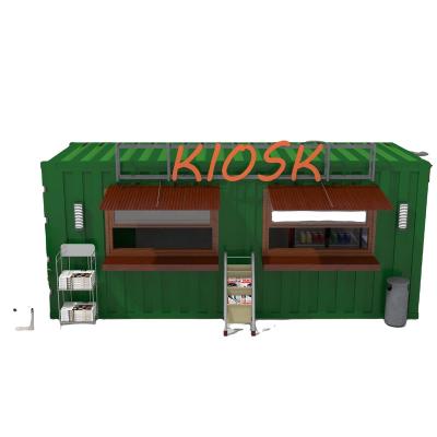 China Modern Container cafe home Coffee Shop Restaurant fast food hospital prefabricated house kiosk Movable House 3D Design for sale