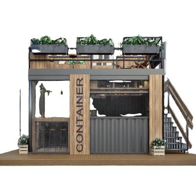 China Modern Container cafe home Coffee Shop Restaurant fast food hospital prefabricated house kiosk Movable House 3D Design for sale