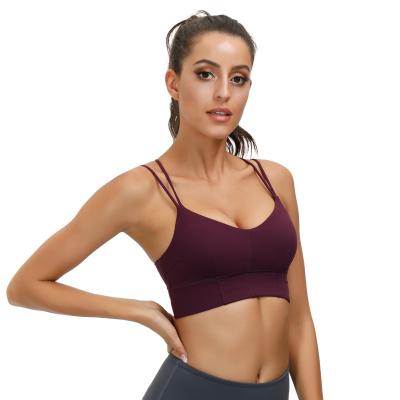 China Breathable Ladies Girls Fitness Gym Yoga Running Bra Tops Custom Logo Crane Exercise Workout Women Sports Bra for sale