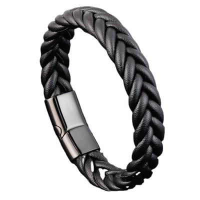 China Factory Wholesale FASHIONABLE Custom Handmade Charms Twist Genuine Leather Bracelet For Men for sale