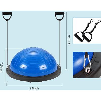 China Yoga Exercise Gymnastic Ball For Balance Ball Workout Stability Trainer Speed Yoga Half Ball With Rope for sale