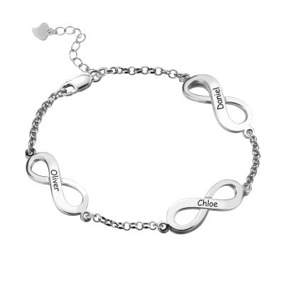 Κίνα 0.18oz 0.79cm στερεό 18k συνήθειας ασημένιο βραχιόλι απείρου βραχιολιών χρυσό τριπλό προς πώληση