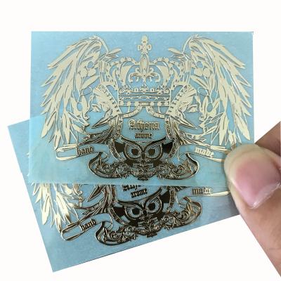 China Waterproof Custom Metal Embossed Electroform Nickel Sticker Eagle Animals Logo Label For Mobile Phone for sale