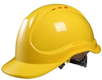 China Projeto original da aparência da cor amarela dos capacetes de segurança dos construtores da proteção principal à venda