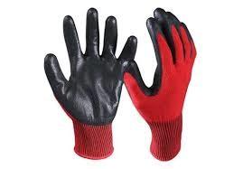 Chine Et noirs abrasion ferme de manchette plongée par nitriles rouges de sécurité de poignée de gants de travail résistante à vendre