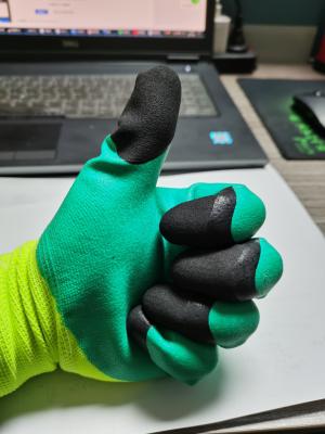 Chine La moitié d'immersion du double EN388 a enduit respirable protecteur de gants de travail de latex à vendre