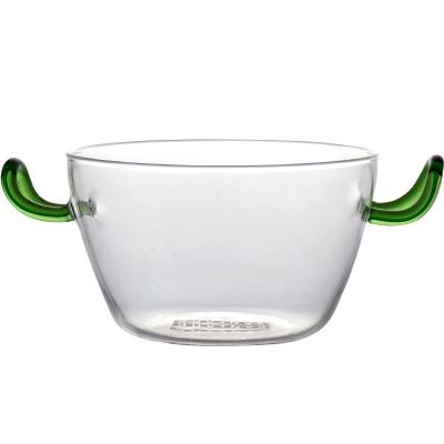 China Wholesale Kitchenware Borosilicate Glass Microwave Salad Bowl Viable Pot Safe And Durable for sale