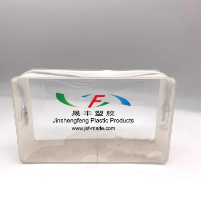 China Custom Pearl White Pvc PVC Toiletry Bag Zipper Promotional Clear PVC Cosmetic Bag for sale