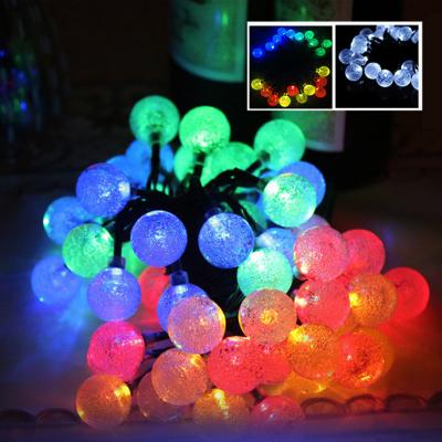 China Festival Decoration Taizhou 30 LED Crystal Ball Christmas Globe String Waterproof Solar Outdoor White Lights for Garden Path for sale