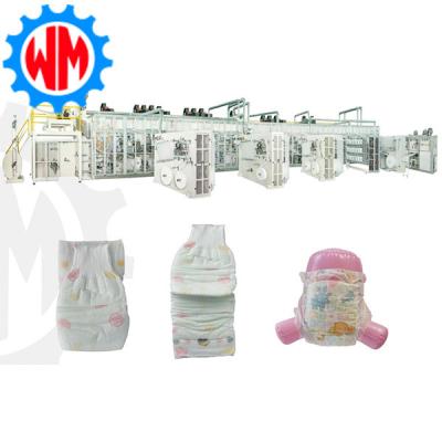 China 2025 New Full Servo Baby Diaper Making Machine PLC Control wiht Packaging System for sale