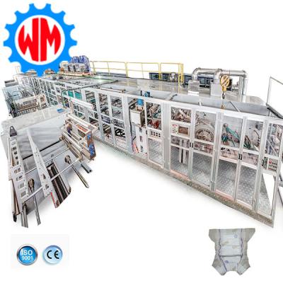 China High Speed Full Servo Baby Diaper Production Line PLC Control with Optional Packaging System for sale