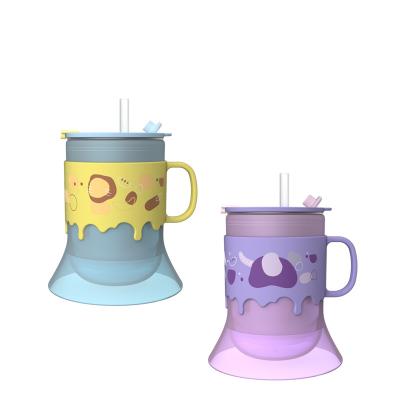 China Washable Stainless steel children training water cup for baby kids milk cup with straw for sale