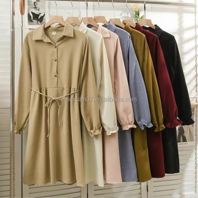 China 2023 Vintage Design Bowknot Washable Long Dress Women Lantern Sleeve Elegant Dress Floor Length Dress Factory Wholesale for sale