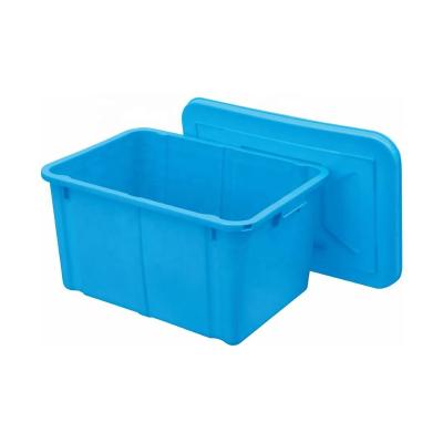China Stackable Plastic Moving Containers Tote Box With Separate Lids Industrial Moving Box Solid Goods Boxes for sale
