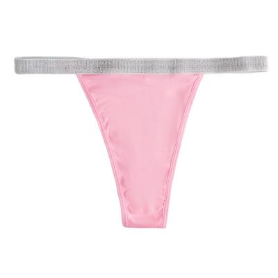 China Breathable 2023 New Style Sexy Panty Women G-string Bling Shiny Thong XS S M L Breathable Sequins Hipster For Women for sale