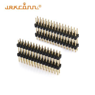 China Dual Row 2.54 Pin Connector Pin Header Straight DIP Type 4 - 80 Contacts Right Angle Header for sale