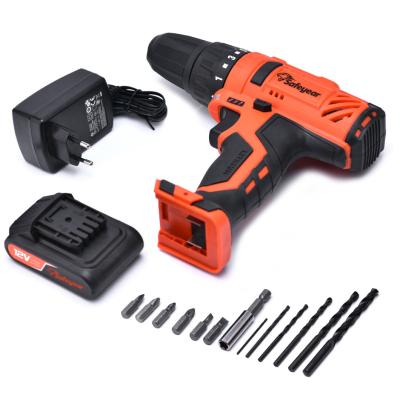 Chine mode réglable sans fil sans brosse de l'ensemble 1300mAh Li-Ion Electric Screwdriver Drill Set de perceuse de 12v 16Pcs à vendre