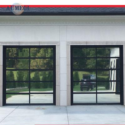 China Waterproof Aumegi External Aluminium Double Garage Doors Sandwich Panel For Garage Doors Sectional Garage Door for sale