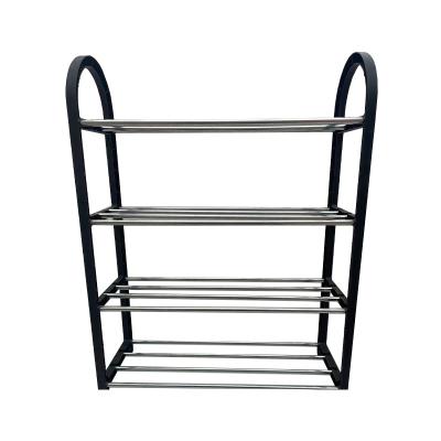 China Convertible Hot Sell Simple Design Outdoor Shoe Racks Cabinet Cheap 4-tier Free Standing Metal Shoe Rack Organizer for sale