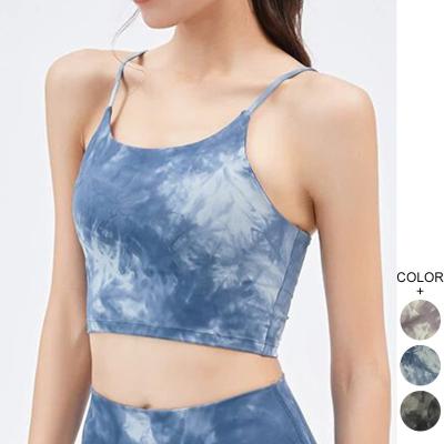 China Breathable Sexy Sports Women Yoga Bra Gathered Shoulder Strap Fitness Vest Shockproof Thin Bra for sale