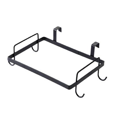 China Kitchen Iron Cabinet Door Garbage Waste Plastic Bag Holder Garbage Hanging Rack Minimalist Storage Rack for sale