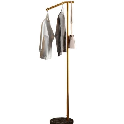 China Hang Clothes Floor Type Marble Iron Coat Rack Household Metal Coat Hanger Base Bedroom Coat Rack for sale