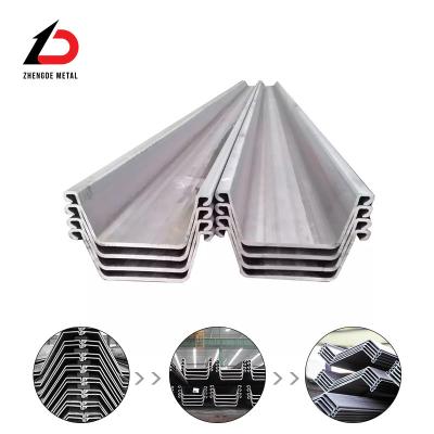China AISI Standard 400 X 100 Carbon Steel Sheet Piles Cold Formed U Z Type for sale