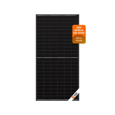 China Full Solar Home System Monocrystalline Black Solar Panels 540 Watt 550 Watt 560 Watt China Eu Warehouse Solar Panel for sale