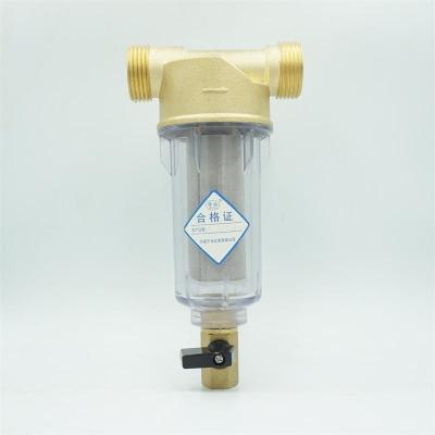 China RV Brass Whole House Sediment Backwash Water Pre Filter With Pressure Gauge for sale