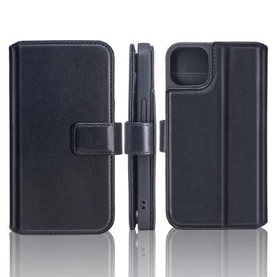 China New Product Leather Mobile Phone Cover High Flip Wallet Cow Leather Case Wholesale Protective Case For iphone 13 12 pro max for sale