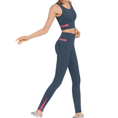 China Wholesale Women's 2pcs Breathable Breathable Custom Sports Suits Sports Bra And Gaiters Fitness Yoga Wear Sets for sale